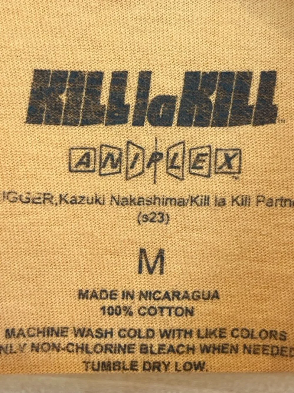 Kill La Kill Mens M Yellow Graphic T-Shirt Ryuko Matoi Aniplex Studio Trigger